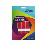 Avery Wallet of Labels 50x25mm Red Ref 16-313 [324 Labels]